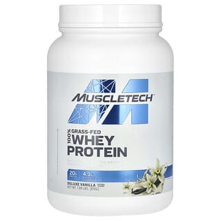 MuscleTech, 100% proteína de suero de leche proveniente de animales alimentados con pasturas, Vainilla de lujo, 816 g (1,8 lb)