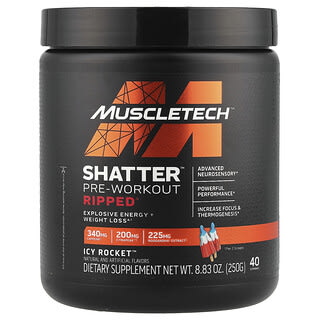 MuscleTech, Shatter™ Pre-Workout, Ripped®, Icy Rocket™, 8.83 oz (250 g)