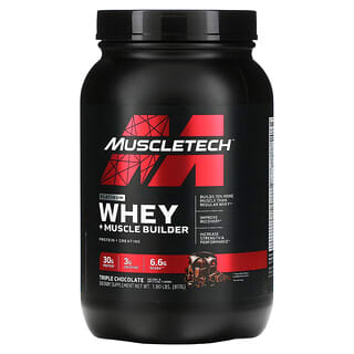 MuscleTech, Platinum Whey y constructor muscular, Triple chocolate, 817 g (1,8 lb)