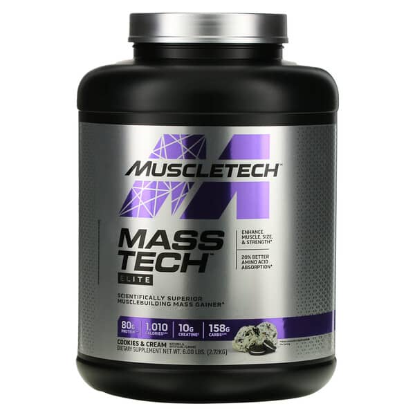 MuscleTech, Mass Tech Elite, Cookies & Cream, 6 lbs (2.72 kg)