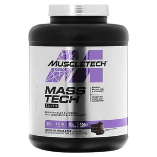 MuscleTech, Mass Tech Elite, Pastel de dulce de azúcar de chocolate`` 2,72 kg (6 lb)