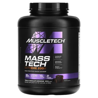 MuscleTech, Mass Tech Extreme 2020, Triple Chocolate Brownie, 6 lbs (2.72 kg)