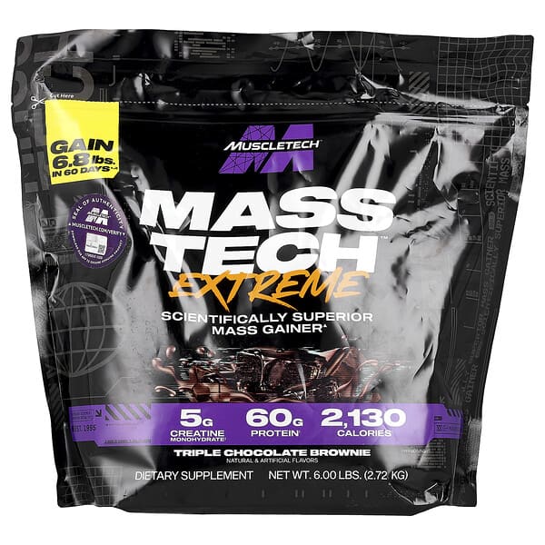 MuscleTech Mass-Tech™ Extreme, Triple Chocolate Brownie, 6 lbs (2.72 kg)