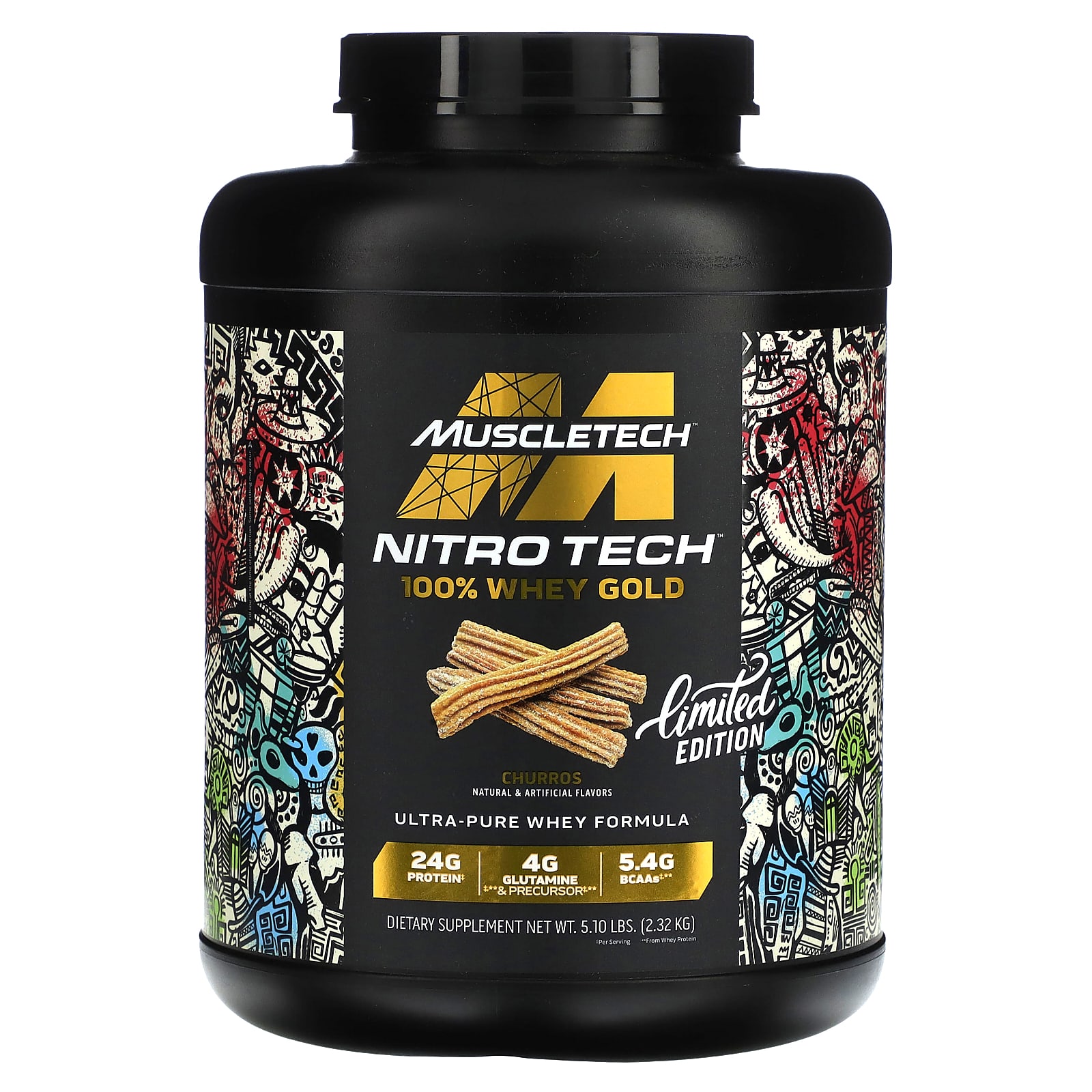 Muscletech Nitro Tech（ニトロテック）、100％ホエイゴールド、リミテッドエディション、チュロス、232kg（510ポンド） 6663