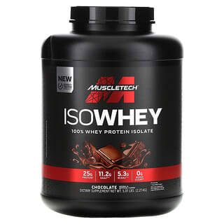 MuscleTech, IsoWhey, isolato di proteine del siero di latte al 100%, cioccolato, 2,27 kg