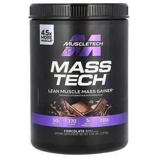 MuscleTech‏, Mass Tech,‏ Lean Muscle Mass Gainer, שוקולד, 1.81 ק"ג (4 ליברות)