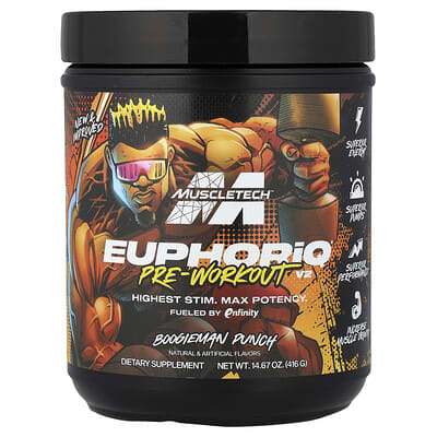 MuscleTech, EuphoriQ® 鍛鍊前 V2 配方，Boogieman Punch，14.67 盎司（416 克）
