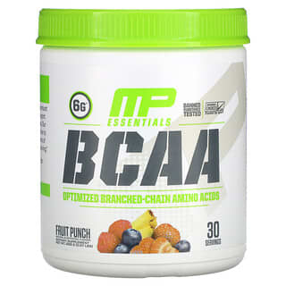 MusclePharm, Essentials, Aminoácidos de cadena ramificada (BCAA), Ponche de frutas, 258 g (0,57 lb)
