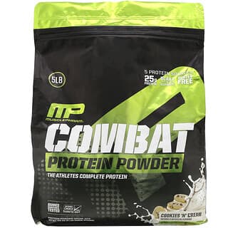 MusclePharm, Combat Protein Powder, Cookies 'N' Cream, 5 lb (2268 g)