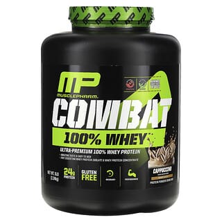 MusclePharm, Combat, 100% сывороточный протеин, со вкусом капучино, 2,24 кг (5 фунтов)