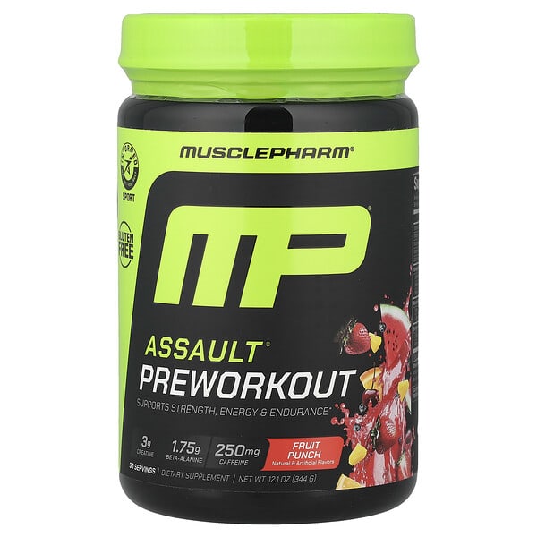 MusclePharm Assault® Preworkout, Fruit Punch, 12.1 oz (344 g)