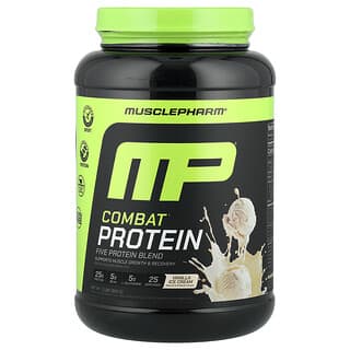MusclePharm, Combat Protein Powder, Vanilla, 2 lbs (0.9 kg)
