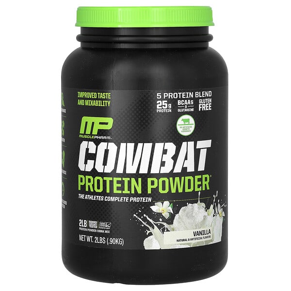 MusclePharm, Combat Protein Powder รสวานิลลา ขนาด 2 ปอนด์ (0.9 กก.)