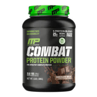 MusclePharm, Combat Protein Powder, Combat Protein Powder, Proteinpulver, Schokomilch, 0,9 kg (2 lbs.)