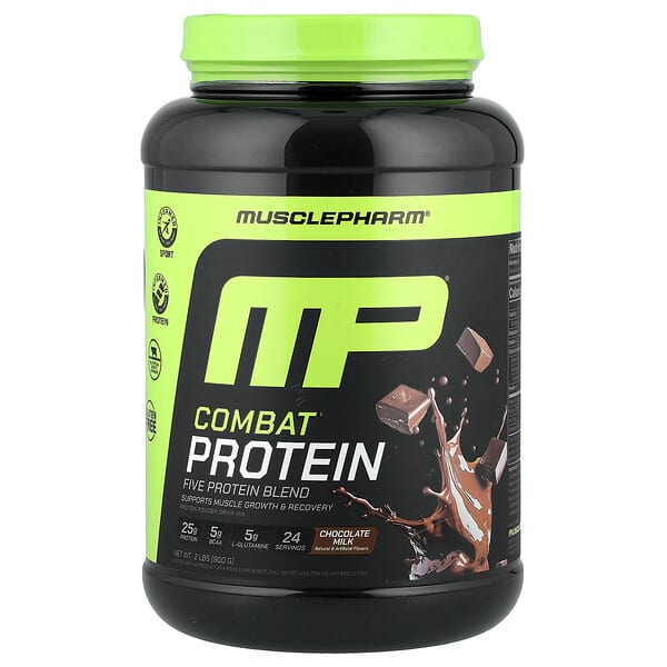 MusclePharm Combat® Protein Powder, Chocolate Milk, 2 lbs (900 g)