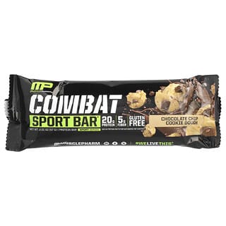 MusclePharm, Combat Sport Bar™, Massa de Biscoito com Lascas de Chocolate, 57 g (2,01 oz)