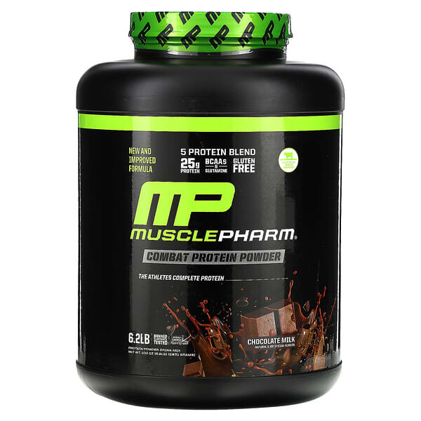 MusclePharm, Combat Protein Powder รสช็อกโกแลตมิลค์ ขนาด 6.2 ปอนด์ (2,831 ก.)