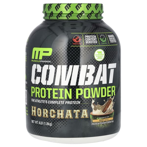 MusclePharm, Combat Protein Powder, Horchata ขนาด 4 ปอนด์ (1.8 กก.)