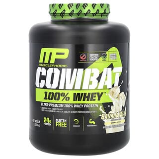 MusclePharm, Combat 100% Whey（コンバット100％ホエイ）、バナナミルク、2.25kg（5ポンド）