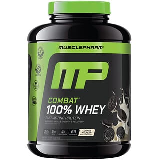 MusclePharm, Combat®, 100% сывороточный протеиновый порошок, печенье и крем, 2,28 кг (5 фунтов)