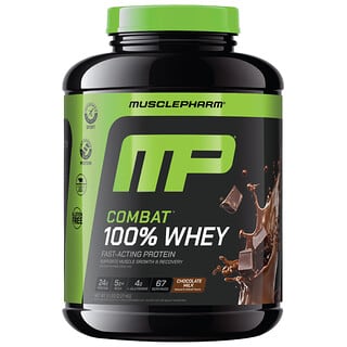 MusclePharm, Combat® 100% Whey Protein Powder, Chocolate Milk, 5 lbs (2.27 kg)