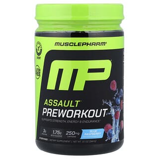 MusclePharm, Assault® Preworkout, vor dem Training, blaue Himbeere, 344 g (12,1 oz.)
