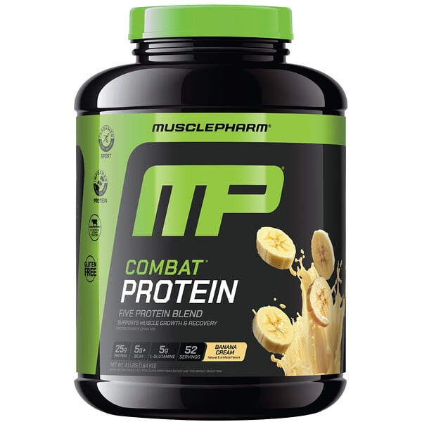 MusclePharm Combat® Protein, Banana Cream, 4.1 lbs (1.84 kg)