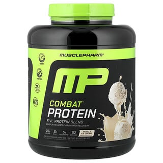 ماسلفارم‏, Combat® Protein Powder ، آيس كريم الفانيليا ، 4.1 رطل (1.84 كجم)
