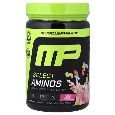 MusclePharm, Select Amino Acids, Sour Candy, 12.5 oz (355 g)