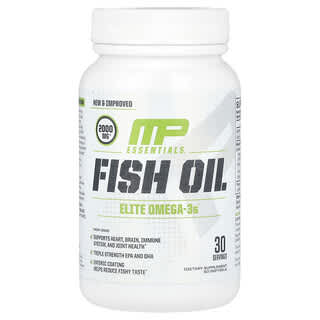 MusclePharm, Aceite esencial de pescado, 2000 mg, 60 cápsulas blandas (1000 mg por cápsula blanda)