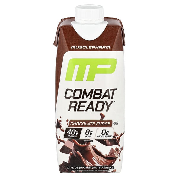 MusclePharm Combat Ready™ Protein Shake, Chocolate Fudge, 17 fl oz (500 ml)