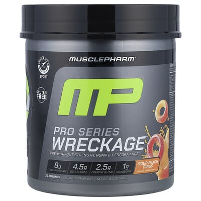 MusclePharm, Pro Series Wreckage™, Pre-Workout Formula, Peach Loops, 15.5 oz (440 g)
