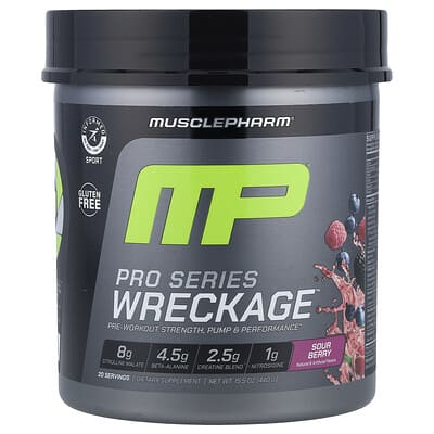 MusclePharm, Pro Series Wreckage™, Pre-Workout Formula, Tart Berry Flavor, 15.5 oz (440 g)