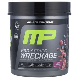 MusclePharm, Pro Series Wreckage™, Suplemento preentrenamiento, Bayas ácidas, 440 g (15,5 oz)