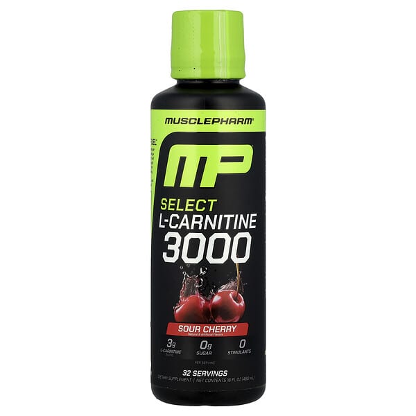 MusclePharm Select L-Carnitine 3000, Sour Cherry, 16 fl oz (480 ml)