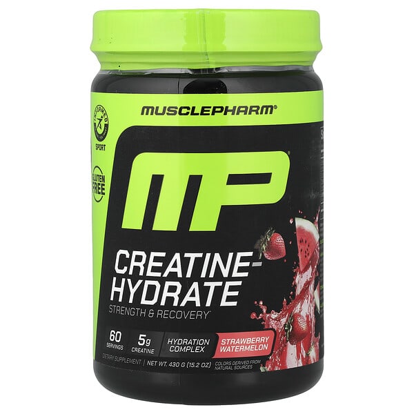 MusclePharm, 크레아틴 수화물, 딸기 수박 맛, 430g(15.2oz)