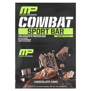 MusclePharm, Barra Combat Sport, Bolo de Chocolate, 12 Barras, 57 g (2,01 oz) Cada