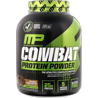 MusclePharm, Combat Protein Powder, Chocolate Peanut Butter, 4 lbs (1814 g)