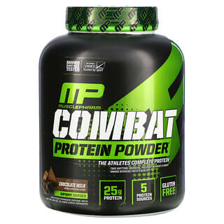 MusclePharm, Combat Protein Powder, Chocolate com Leite, 1.814 g (4 lbs)