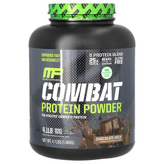 MusclePharm, Combat Protein Powder, Combat Protein Powder, Proteinpulver mit Schokoladenmilch, 1,86 kg (4,1 lb.)