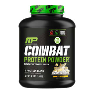 MusclePharm, Combat Protein Powder, 바나나 크림, 1,81kg(4lb)