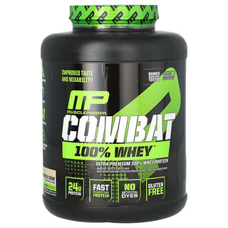 MusclePharm, Combat 100% 유청 단백질, 쿠키 앤 크림, 2,240g(5lbs)