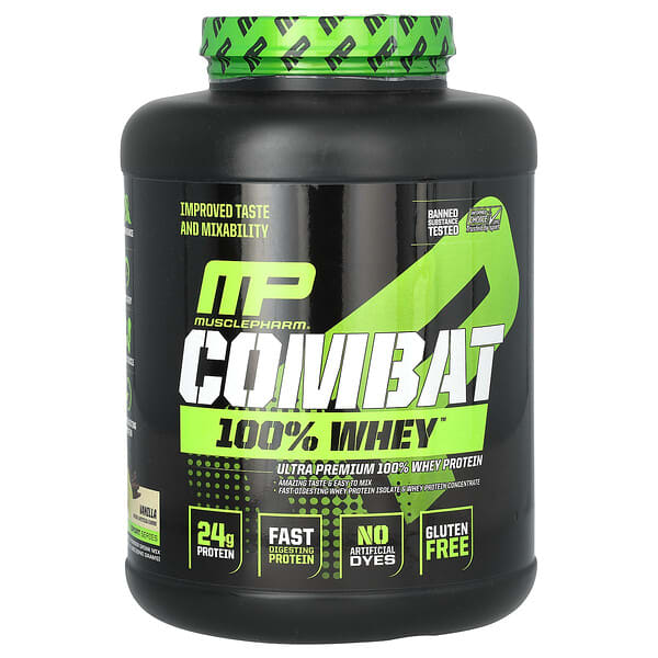 MusclePharm, Combat 100% Whey Protein, Vanilla, 5 lbs (2,240 g)