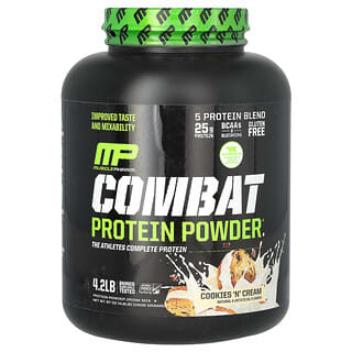 MusclePharm, Combat Protein Powder, Cookies e Creme, 1.906 g (4,2 lb)
