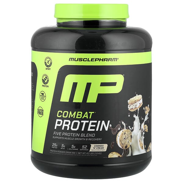 MusclePharm Combat® Protein Powder, Cookies 'N' Cream, 4.2 lbs (1.9 kg)