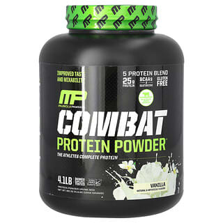 MusclePharm, Combat Protein Powder（コンバットプロテインパウダー）、バニラ、1814g（4ポンド）