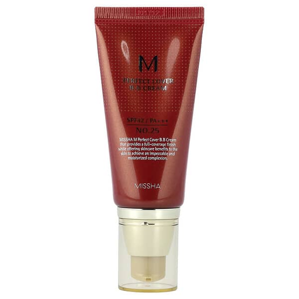 Missha, M 漂亮遮瑕 BB 霜，SPF 42 PA +++，25 號暖米色，1.7 盎司（50 毫升）