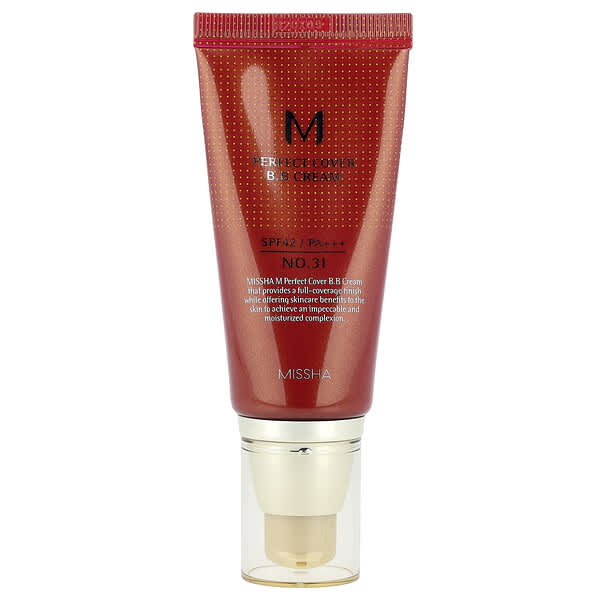 Missha, M Perfect Cover B.B Cream, SPF 42 PA+++, No. 31 Golden Beige, 1.7 fl oz (50 ml)