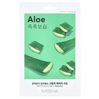 Missha, Máscara de Beleza Airy Fit, Aloe, 1 Lençol, 19 g