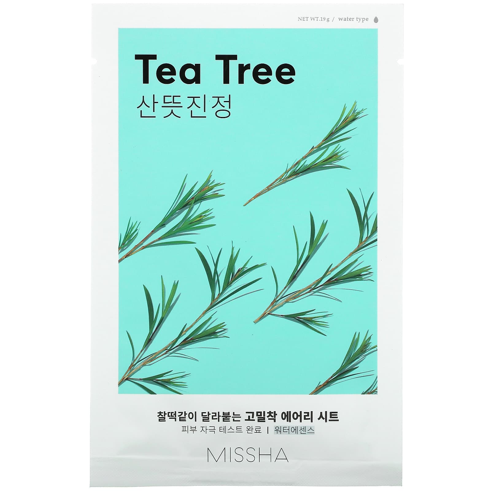 Missha, Mascarilla lámina Beauty, Árbol del té, 1 lámina, 19 g